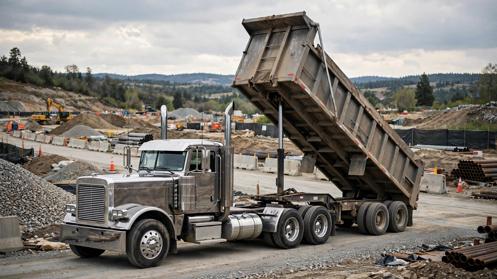 Semi and Trailer Dump Trucks