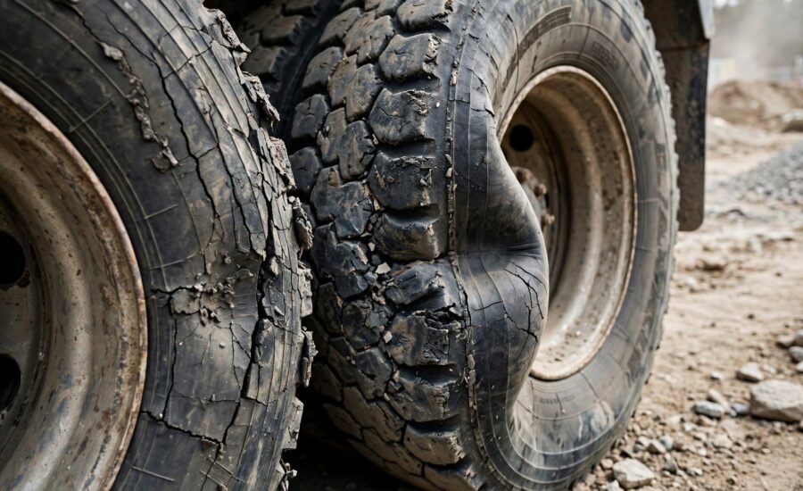 dump truck tire care.
